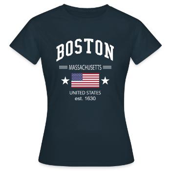 Boston - Frauen T-Shirt - Navy - Vorne - AI Model Female 172 dark (172cm)