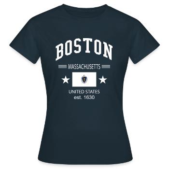 Boston - Frauen T-Shirt - Navy - Vorne - AI Model Female 172 dark (172cm)