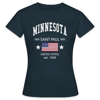 Minnesota - T-shirt Femme - marine - Devant - AI Model Female 172 dark (172cm)