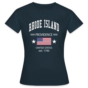 Rhode Island - Frauen T-Shirt - Navy - Vorne - AI Model Female 172 dark (172cm)