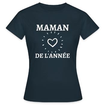Maman de l'année - T-shirt Femme - marine - Devant - AI Model Female 172 dark (172cm)