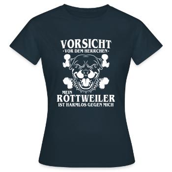 ROTTWEILER HERRCHEN - Frauen T-Shirt - Navy - Vorne - AI Model Female 172 dark (172cm)