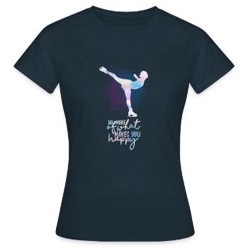 Ice skater happy happy - Women's T-Shirt - navy - Front - AI Model Female 172 dark (172cm)