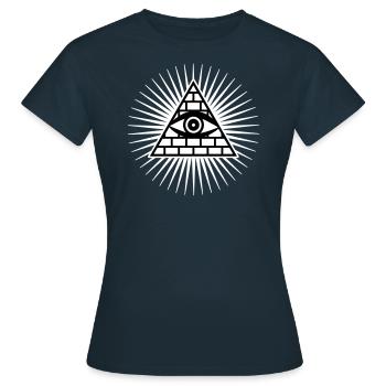 01 L'œil qui voit tout de Dieu 2c triangle magique - T-shirt Femme - marine - Devant - AI Model Female 172 dark (172cm)
