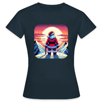 Père Noël sur la montagne - T-shirt Femme - marine - Devant - AI Model Female 172 dark (172cm)