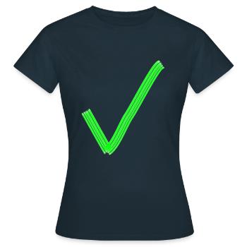 Green Check Mark Correct Sign Correction Hook - Women's T-Shirt - navy - Front - AI Model Female 172 dark (172cm)