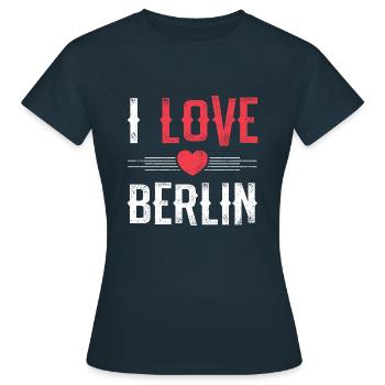 I Love Berlin - Frauen T-Shirt - Navy - Vorne - AI Model Female 172 dark (172cm)