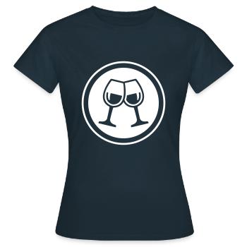 Wein Gläser - Frauen T-Shirt - Navy - Vorne - AI Model Female 172 dark (172cm)