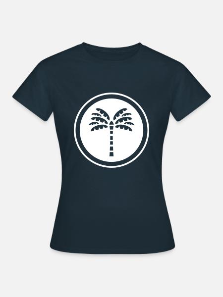 Palme Strand - Frauen T-Shirt - Navy