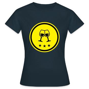 Wein Gläser - Frauen T-Shirt - Navy - Vorne - AI Model Female 172 dark (172cm)