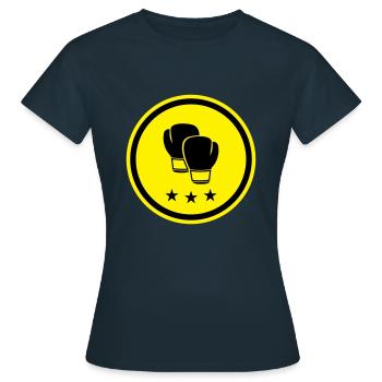 Boxhandschuhe - Frauen T-Shirt - Navy - Vorne - AI Model Female 172 dark (172cm)