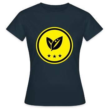 Écologie des feuilles - T-shirt Femme - marine - Devant - AI Model Female 172 dark (172cm)