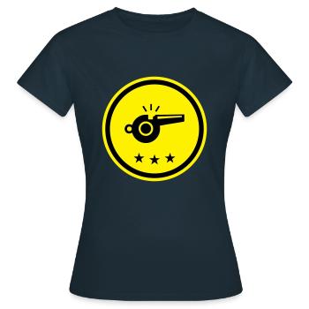 Trillerpfeife Pfeife - Frauen T-Shirt - Navy - Vorne - AI Model Female 172 dark (172cm)