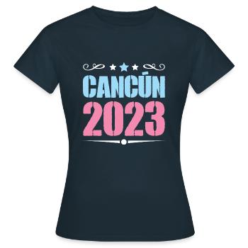 Cancun 2023 - Women's T-Shirt - navy - Front - AI Model Female 172 dark (172cm)