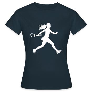 Tennis Spielerin Symbol - Frauen T-Shirt - Navy - Vorne - AI Model Female 172 dark (172cm)