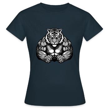 Muscles de musculation Tiger Beast - T-shirt Femme - marine - Devant - AI Model Female 172 dark (172cm)