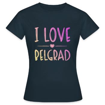 J’aime Belgrade - T-shirt Femme - marine - Devant - AI Model Female 172 dark (172cm)