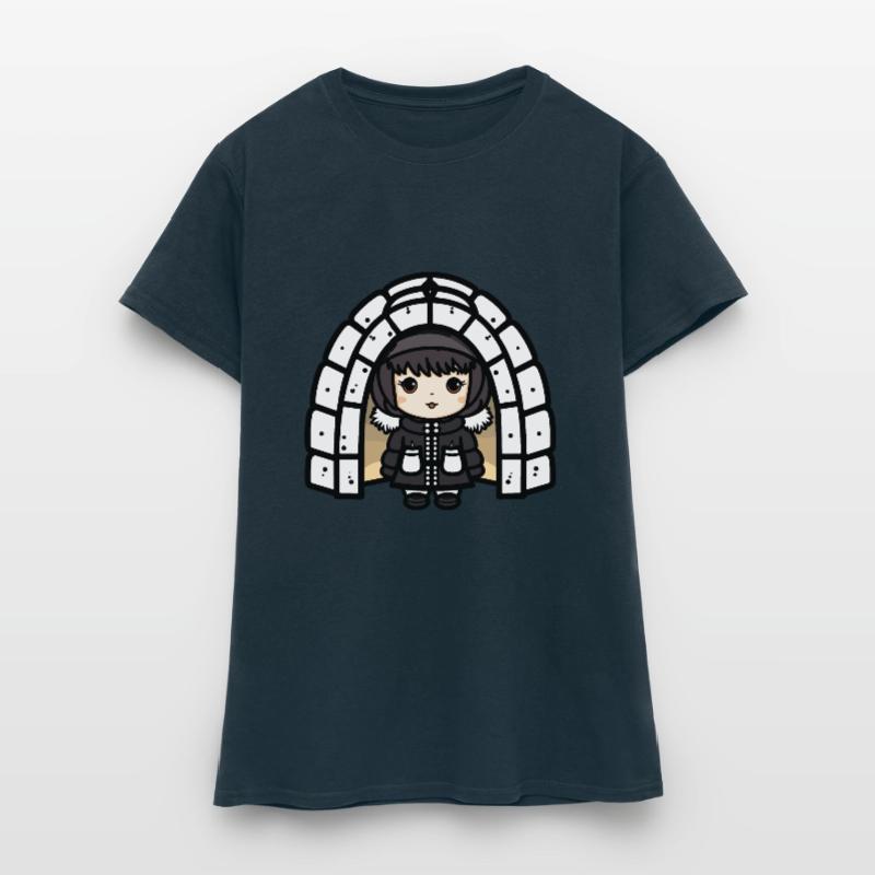 Igloo Eskimo Bande dessinée d’hiver T-shirt Femme