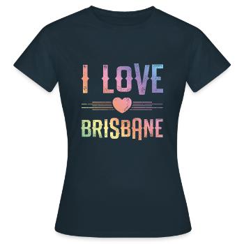 J’adore Brisbane - T-shirt Femme - marine - Devant - AI Model Female 172 dark (172cm)