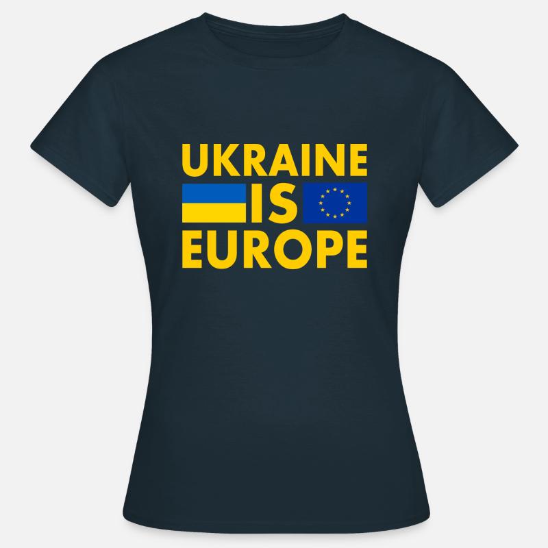 Ukraina - Naisten t-paita - laivasto sininen
