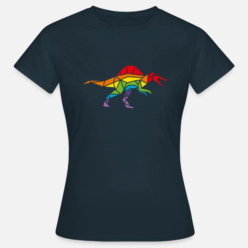Spinosaurus rainbow polygon - Women's T-Shirt - navy