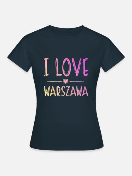 I Love Warschau - Frauen T-Shirt - Navy