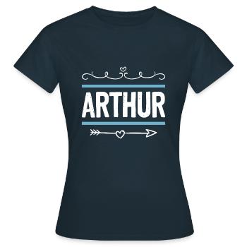 Arthur - Frauen T-Shirt - Navy - Vorne - AI Model Female 172 dark (172cm)