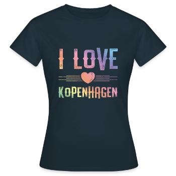 I Love Kopenhagen - Frauen T-Shirt - Navy - Vorne - AI Model Female 172 dark (172cm)