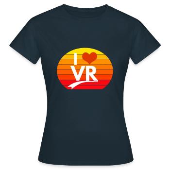 I Love Vr Sunset - Frauen T-Shirt - Navy - Vorne - AI Model Female 172 dark (172cm)