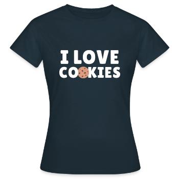 J’adore les cookies - T-shirt Femme - marine - Devant - AI Model Female 172 dark (172cm)