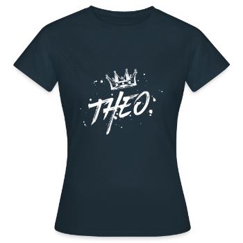 Theo - Frauen T-Shirt - Navy - Vorne - AI Model Female 172 dark (172cm)