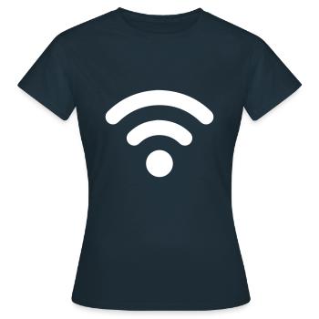Wlan Internet - Frauen T-Shirt - Navy - Vorne - AI Model Female 172 dark (172cm)