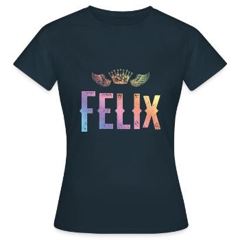 Felix - Frauen T-Shirt - Navy - Vorne - AI Model Female 172 dark (172cm)