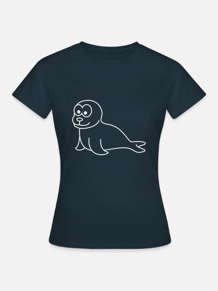 Robbe Tier Comic - Frauen T-Shirt - Navy