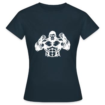 Gorilla Musculation - T-shirt Femme - marine - Devant - AI Model Female 172 dark (172cm)