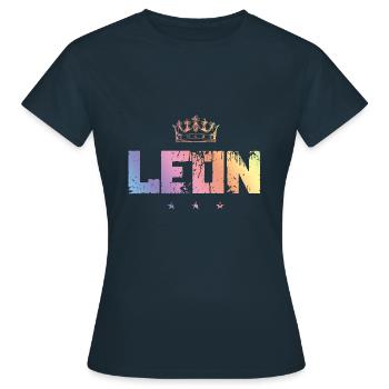 Leon - Frauen T-Shirt - Navy - Vorne - AI Model Female 172 dark (172cm)