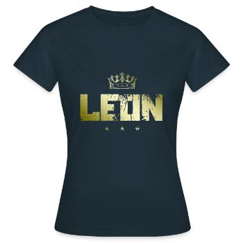 Leon - Frauen T-Shirt - Navy - Vorne - AI Model Female 172 dark (172cm)