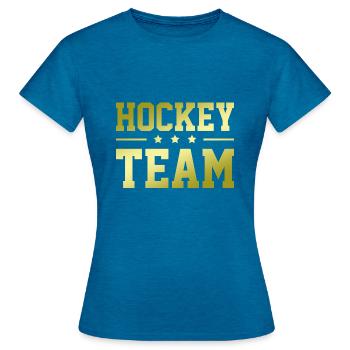 Hockey Team - Women's T-Shirt - antique blue sapphire heather - Front - AI Model Female 172 dark (172cm)