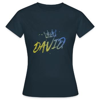 David - Frauen T-Shirt - Navy - Vorne - AI Model Female 172 dark (172cm)
