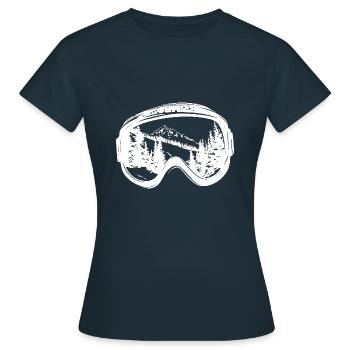 Lunettes de ski Piste Mountains - T-shirt Femme - marine - Devant - AI Model Female 172 dark (172cm)