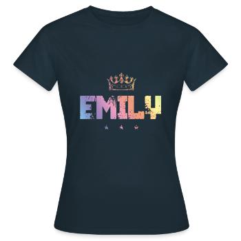 Emily - Frauen T-Shirt - Navy - Vorne - AI Model Female 172 dark (172cm)