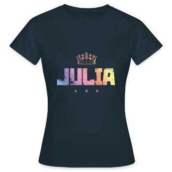 Julia - Frauen T-Shirt - Navy - Vorne - AI Model Female 172 dark (172cm)