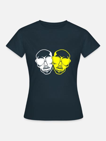 Stylisch Totenkopf - Frauen T-Shirt - Navy