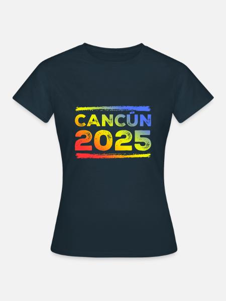 Cancun 2025 Bunt - Frauen T-Shirt - Navy
