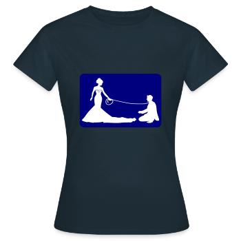 Wedding Bride and groom Linen - Women's T-Shirt - navy - Front - AI Model Female 172 dark (172cm)