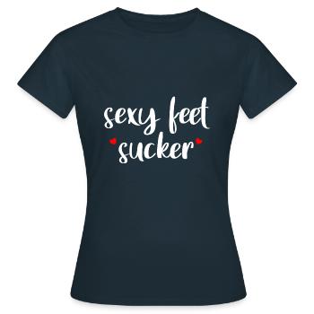 Sexy Feet Sucker - T-shirt Femme - marine - Devant - AI Model Female 172 dark (172cm)