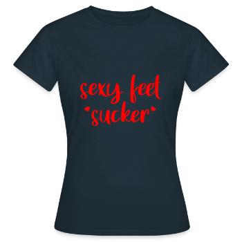 Sexy Feet Sucker - T-shirt Femme - marine - Devant - AI Model Female 172 dark (172cm)