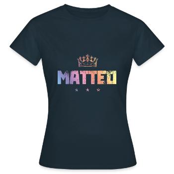 Matteo - Frauen T-Shirt - Navy - Vorne - AI Model Female 172 dark (172cm)