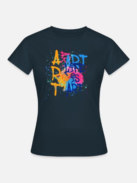 art,kunst,graffiti,malerei,aquarell,bunt,spray, li - Frauen T-Shirt - Navy