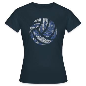 Volleyball - Frauen T-Shirt - Navy - Vorne - AI Model Female 172 dark (172cm)